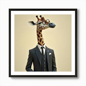 Flux Dev A Tall Slender Giraffe With A Gentle Calm Expression 1 Art Print