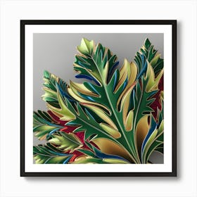 Foliage Fusion Vibrant 3d Animation Art Print