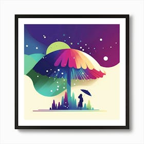 Woman Under An Umbrella Art Print