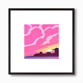 Sunset At The Beach Art Print