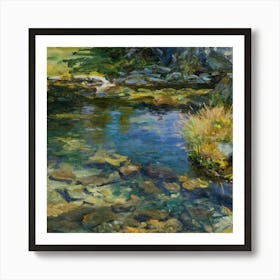 Stream In The Mountains 3 Art Print