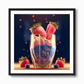 Strawberry Milkshake Art Print