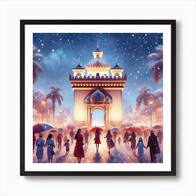 Christmas In Laos Art Print