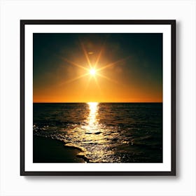 Sunset Over The Ocean Art Print