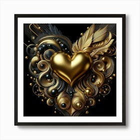 Gold Heart 2 Art Print