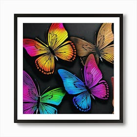 Colorful Butterflies 76 Art Print