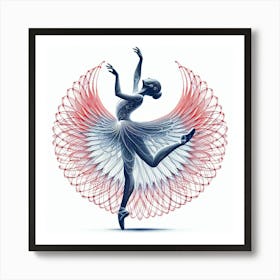 Ballet Dancer Red Motion Art Print