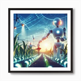 Robots In The Field Art Print