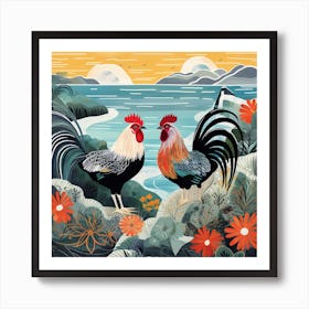 Bird In Nature Rooster 4 Art Print