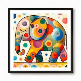 Elephant With Dots Art Print