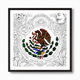 Mexico Coloring Page Art Print