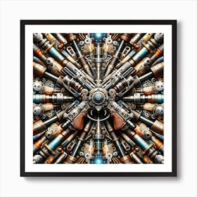 Industrial Gun Kaleidoscope Art Print