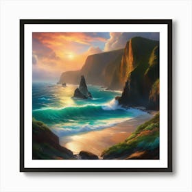 Sunset On The Coast Art Print