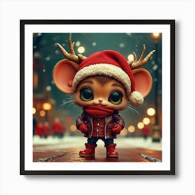 Santa Mouse 3 Art Print