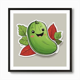 Cucumber Sticker Art Print