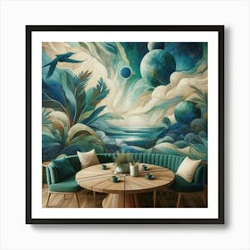 Abstract Epoxy resin art in landscape 5 Art Print