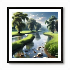Peaceful Countryside River 2023 11 06t160905 Art Print