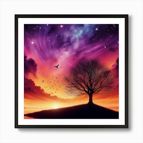 Tree In The Sky 37 Art Print