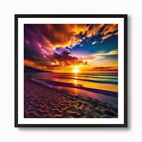 Sunset On The Beach 161 Art Print