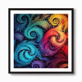 Colorful Swirls Background Art Print