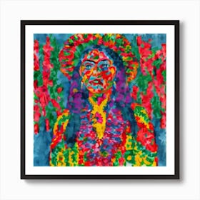 Frida Kahlo Psychedelic Art Art Print