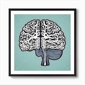 Human Brain Illustration 2 Art Print