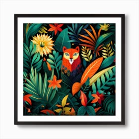 Fox In The Jungle 1 Art Print