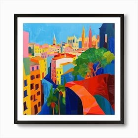 Abstract Travel Collection Barcelona Spain 3 Art Print