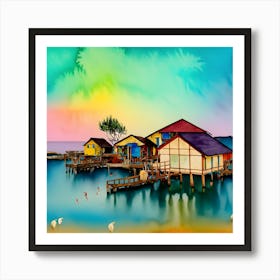 Coastal Village No.2 Art Print