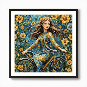 Girl On A Bike Art Print