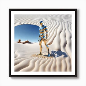 Man In The Sand 4 Art Print