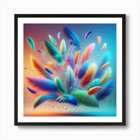 Colorful Feathers 2 Art Print