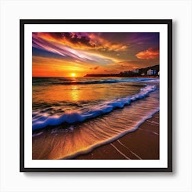 Sunset On The Beach 186 Art Print