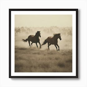 Horses Galloping Art Print