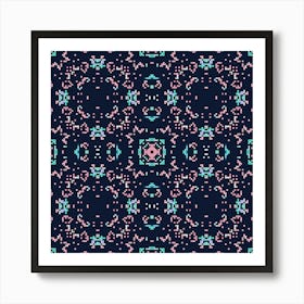 Abstract geometric pattern of colored squares 1 Art Print