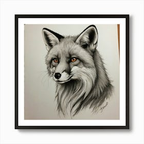 Fox Drawing 1 Art Print