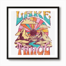 Lake Tahoe California Nature Hiking Mountains Outdoors Retro Art Print