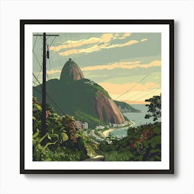 A Sugarloaf Mountain In Rio De Janeiro Lofi Illu 1719995814 3 Art Print