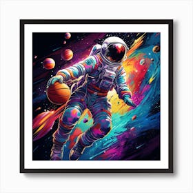 Cool Astronaut In Space Art Print