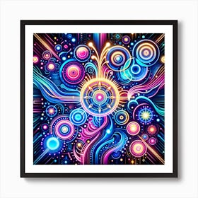 Glowing Neon Lights Art Print