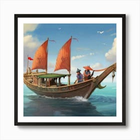 Chinese Fishing Boat Art Print