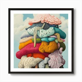 Stack Of Mushrooms Art Print