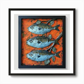 Three Fish On A Branch Art Print