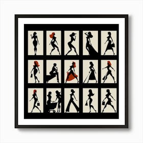 Silhouettes Of Women 2 Art Print