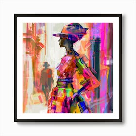 Woman In A Colorful Dress 2 Art Print