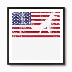 T Rex Boys American Flag Girls 4th Of July Dinosaur Art Print