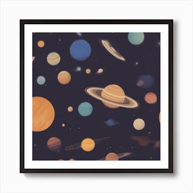 Planets Wallpaper Art Print