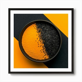 Black And Yellow Powder Art Print