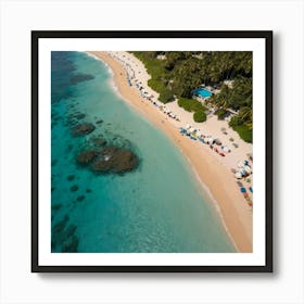 Aerial View Of A Beach 3 Art Print