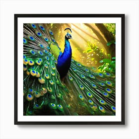 Peacock art print 1 Art Print